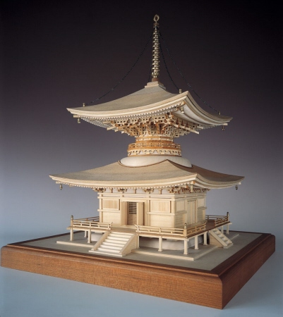 Ishiyamadera Temple Tahoutou, Wooden Japanese Temple Model Kits