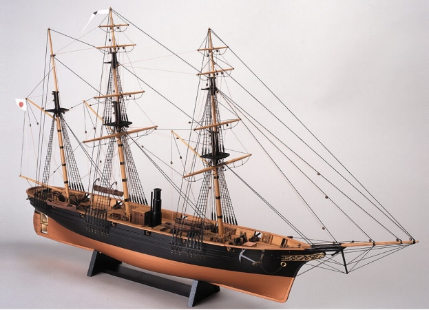 KANRIN MARU / Anchorage Type, Wooden Japanese Sailing Ship Model