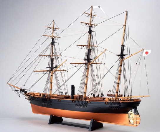 咸臨丸KANKIN MARU模型 1841年 ゴールド KANRIN MARU / Anchorage Type, Wooden Japanese Sailing Ship Model